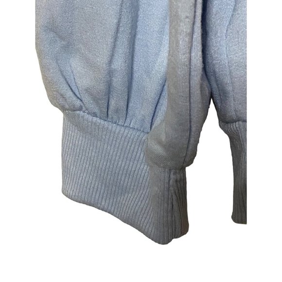 C&C California Womens Long Sleeve Very Merry Light Blue Boat Neck Top Size M - Picture 4 of 7